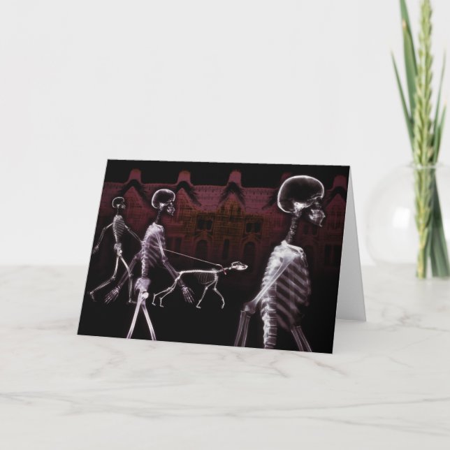 X-Ray Skeletons Midnight Stroll Card (Front)