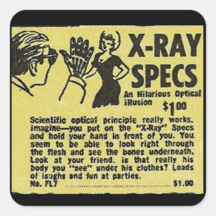 X-Ray Specs! See through clothes (kind of) Square Sticker