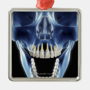 X-ray style look at human teeth metal ornament