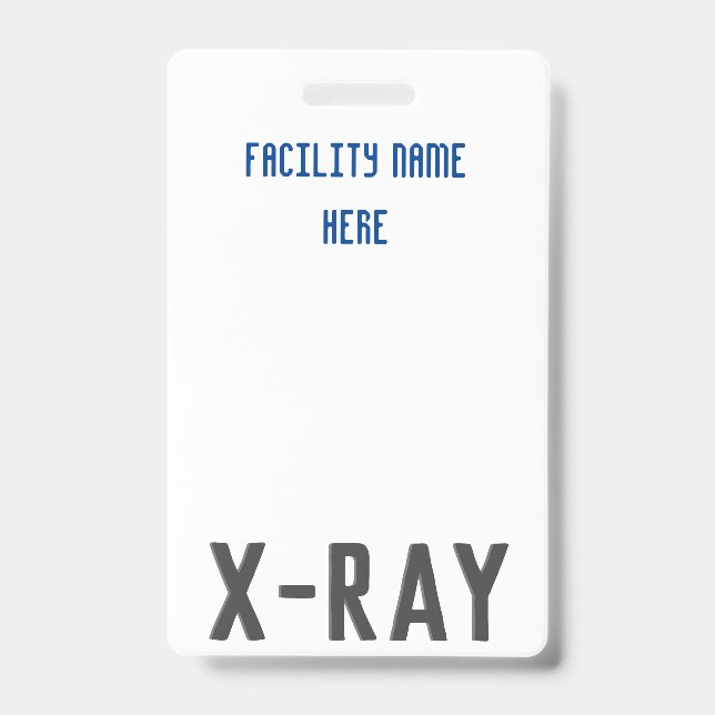 X-Ray Tech Badge Hanger ID Badge (Front)