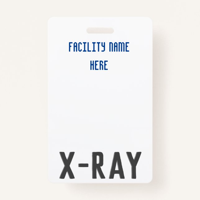 X-Ray Tech Badge Hanger ID Badge (Front)