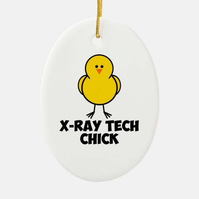 X Ray Tech Chick Ceramic Tree Decoration (Front)