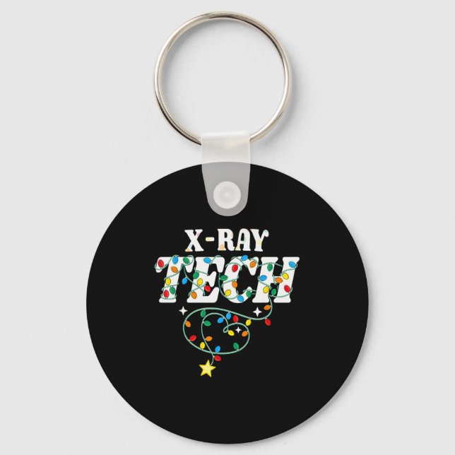 X-ray Tech Christmas Radiologic Technologist Techs Key Ring (Front)