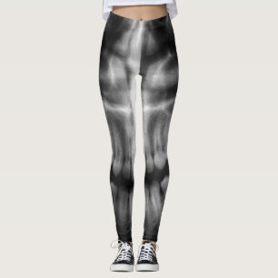 X-Ray Teeth Mouth Smile Black and White Leggings