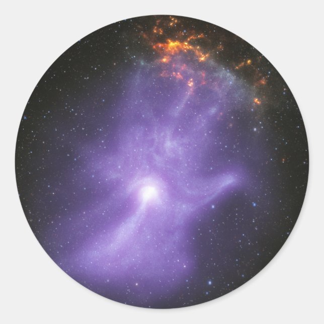 X-Ray Telescopes Ghostly Cosmic Hand Classic Round Sticker (Front)