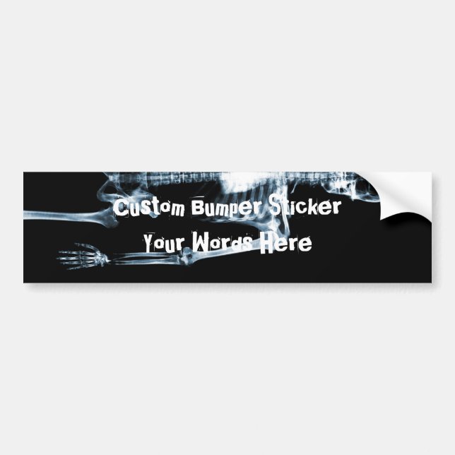 X-Ray Vision Blue Single Skeleton Bumper Sticker (Front)