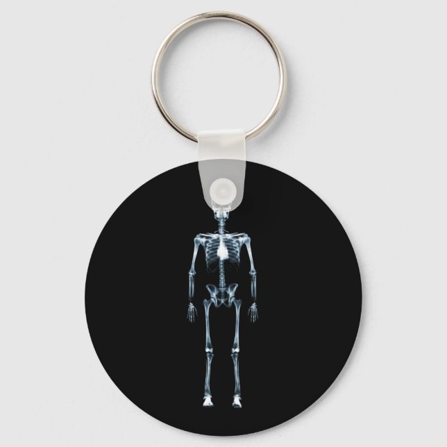 X-Ray Vision Blue Single Skeleton Key Ring (Front)