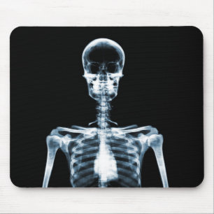 X-Ray Vision Blue Single Skeleton Mouse Pad