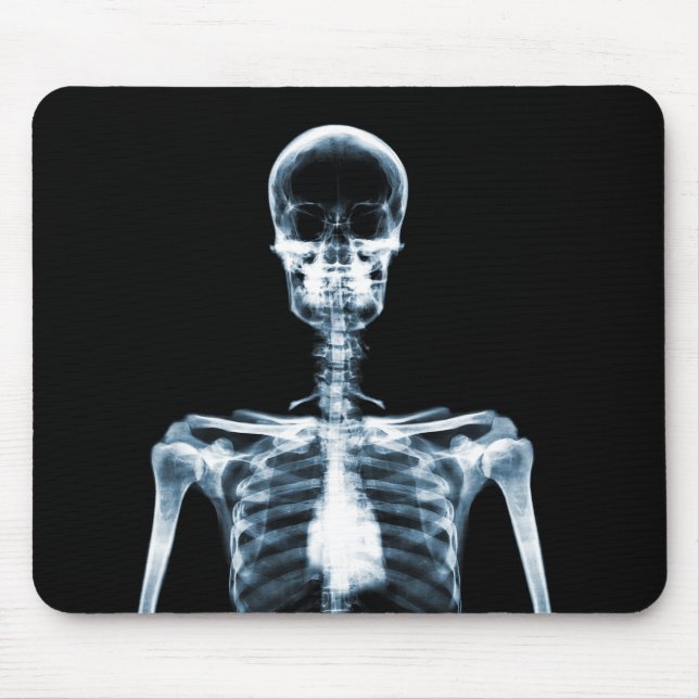 X-Ray Vision Blue Single Skeleton Mouse Pad (Front)