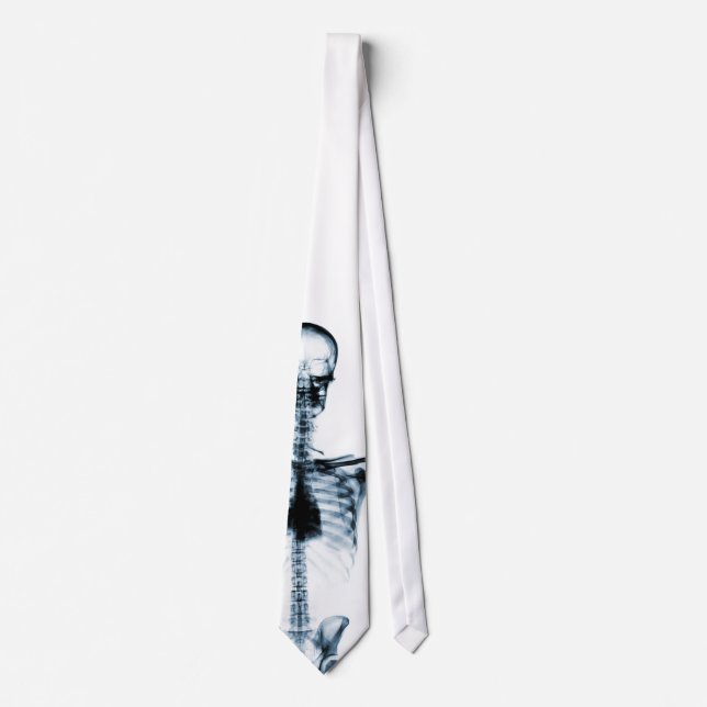 X-Ray Vision Blue Single Skeleton Neck Tie (Front)