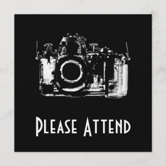 X-RAY VISION CAMERA - BLACK & WHITE INVITATION
