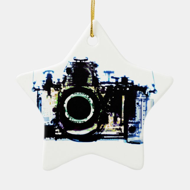 X-RAY VISION CAMERA - ORIGINAL BLUE CERAMIC ORNAMENT (Front)