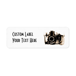 X-RAY VISION CAMERA - SEPIA RETURN ADDRESS LABEL