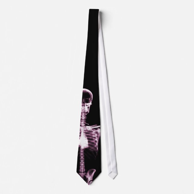 X-Ray Vision Pink Single Skeleton Neck Tie (Front)