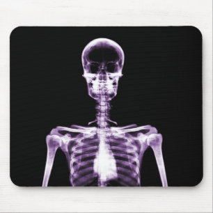 X-Ray Vision Purple Single Skeleton Mouse Pad