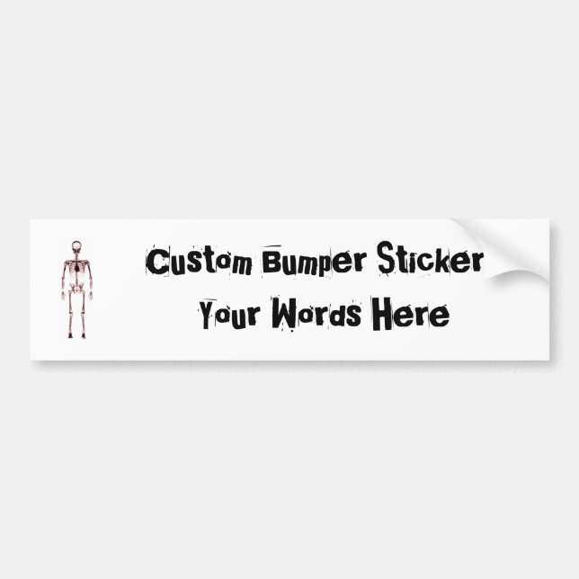 X-Ray Vision Single Skeleton White Red Bumper Sticker (Front)