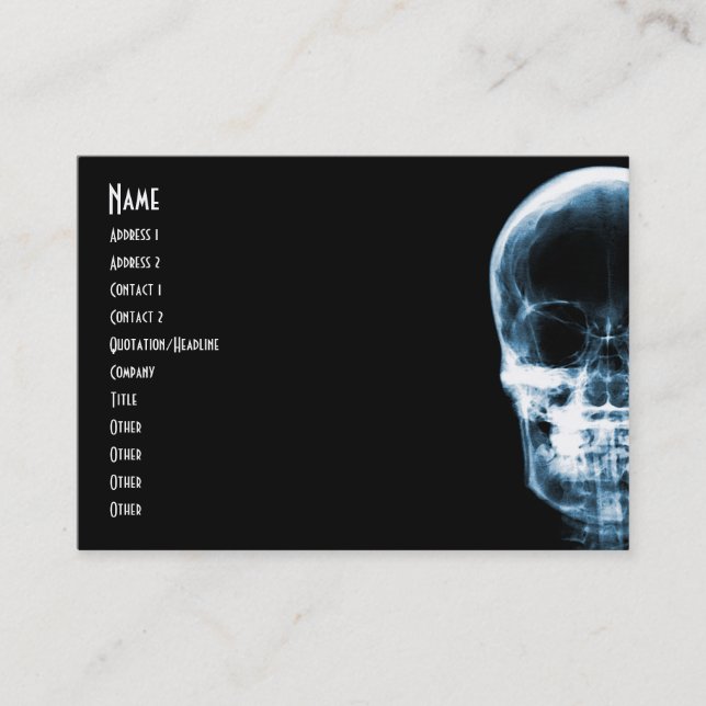 X-RAY VISION SKELETON SKULL - BLUE BUSINESS CARD (Front)