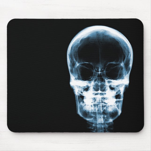 X-RAY VISION SKELETON SKULL - Blue Mouse Pad (Front)