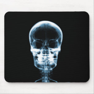 X-RAY VISION SKELETON SKULL - BLUE MOUSE PAD