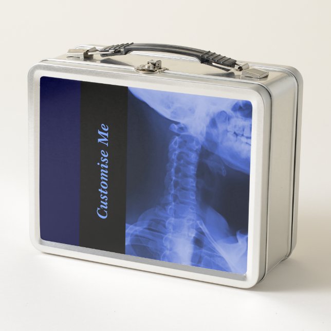 X-rayed 2 - Electromagnetic Blue Metal Lunch Box (Front)