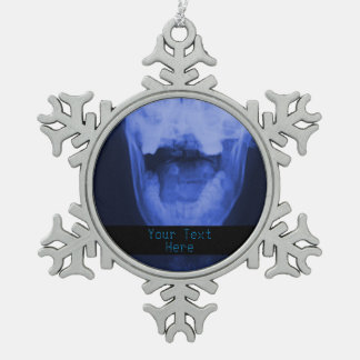 X-rayed 3 - Electromagnetic Blue Snowflake Pewter Christmas Ornament