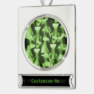 X-Rayed Radioactive Green Silver Plated Banner Ornament