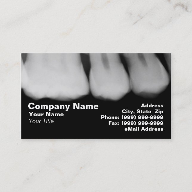 X-Rays of Teeth Business Card (Front)