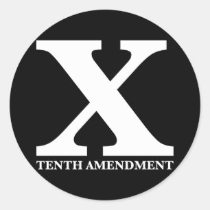 X: The Tenth Amendment Classic Round Sticker