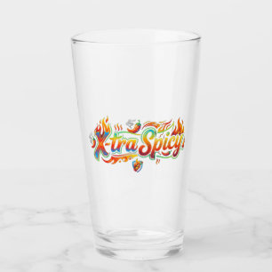 X-tra Spicy Funny Hot Pepper Graphic T-Shirt Glass