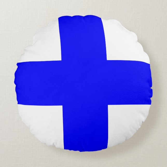 "X" (Xray) Code of Signals Flag Round Cushion (Front)