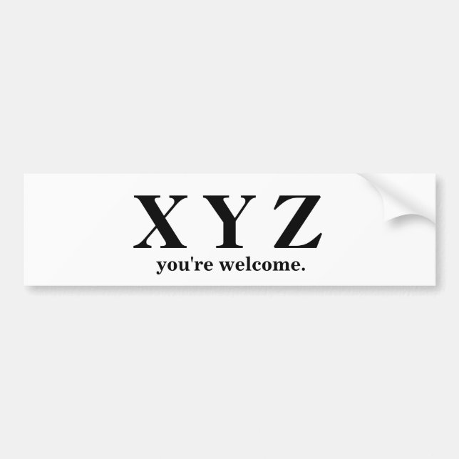 X, Y, Z ABC Game Help! Bumper Sticker (Front)