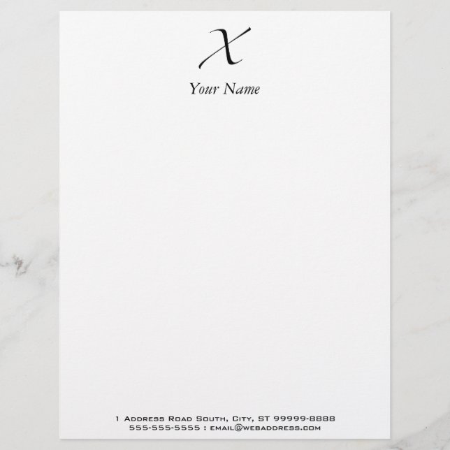 X - Zapfino Custom Letterhead (Front)