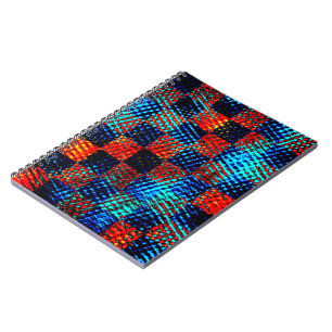 Xadrez azul, laranja, fake sujo ou manchado. notebook