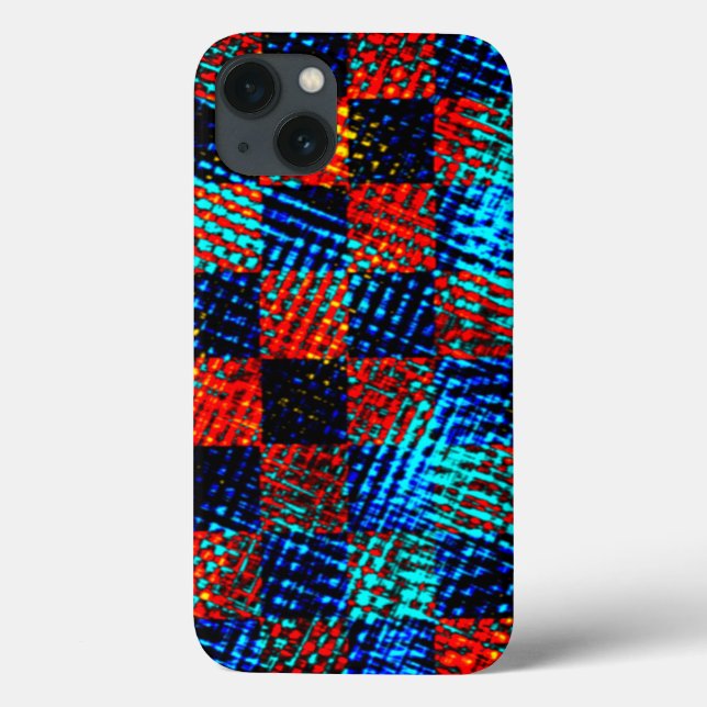Xadrez laranja, blue, fake sujo ou stained. Case-Mate iPhone case (Back)
