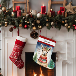 Xams Llama Personalised Large Christmas Stocking