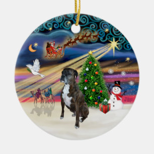 Xams Magic - Boxer (brindle 2) Ceramic Tree Decoration