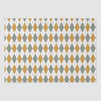 Xanadu and Gold Winter Argyle Tissue Paper