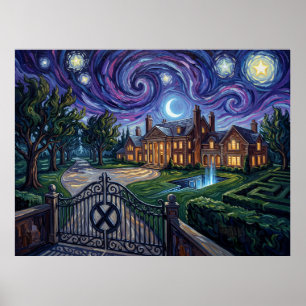 Xavier Estate Starry Night Mutant Academy Poster