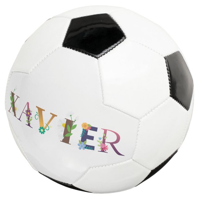 XAVIER First Name Elegant Embroidered Soccer Ball (Three Quarter)