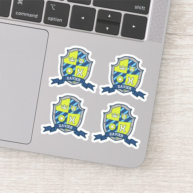 Xavier initial letter X custom name bear crest (Detail)