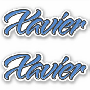 Xavier name blue sticker embroiderset