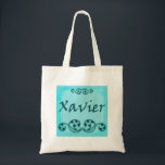 Xavier Ornamental Bag<br><div class="desc">Personalised with the name Xavier on a blue background with scroll work.</div>