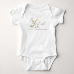 Xaviera name meaning X monogram baby girls romper Baby Bodysuit