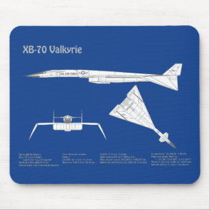 XB-70 Valkyrie - Aeroplane Blueprint Plans ABD Mouse Pad