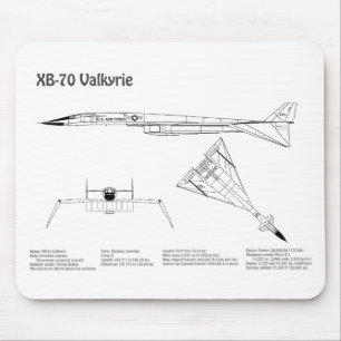 XB-70 Valkyrie - Aeroplane Blueprint Plans BD Mouse Pad