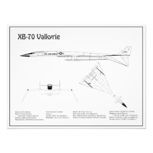 XB-70 Valkyrie - Airplane Blueprint Plans BD Photo Print