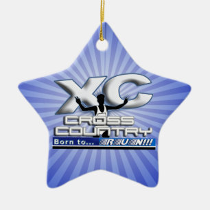 XC BORN TO RUN CROSS COUNTRY LOGO CERAMIC ORNAMENT