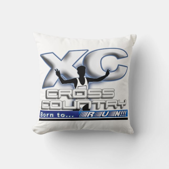 XC BORN TO RUN CROSS COUNTRY LOGO CUSHION (Front)