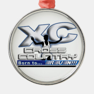XC BORN TO RUN CROSS COUNTRY LOGO METAL ORNAMENT
