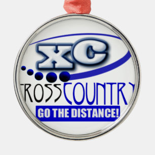 XC CROSS COUNTRY GO THE DISTANCE METAL TREE DECORATION